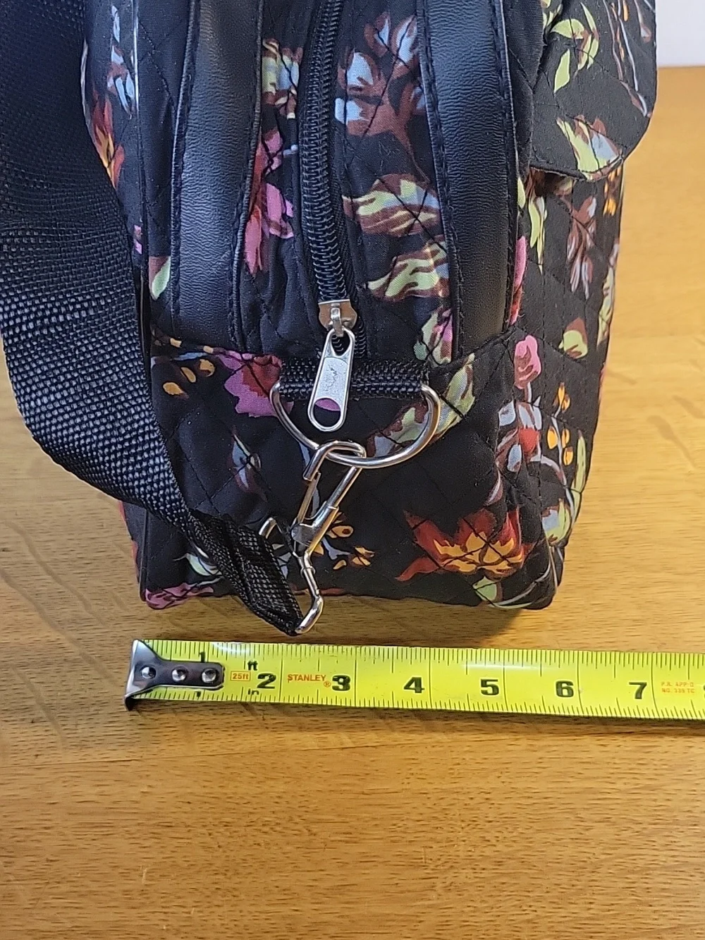 Cosmetic Black Floral Quilyed Travel Bags Lot of 3 Matching Set